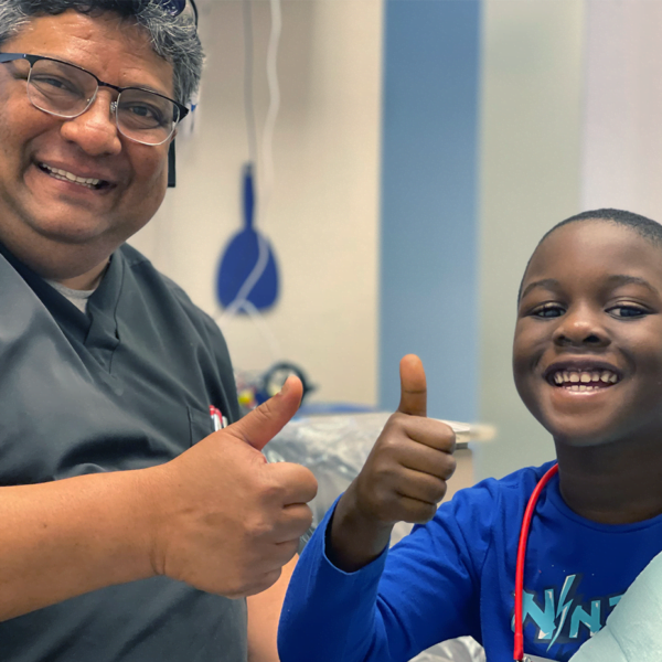 Dr Thomas with Patient